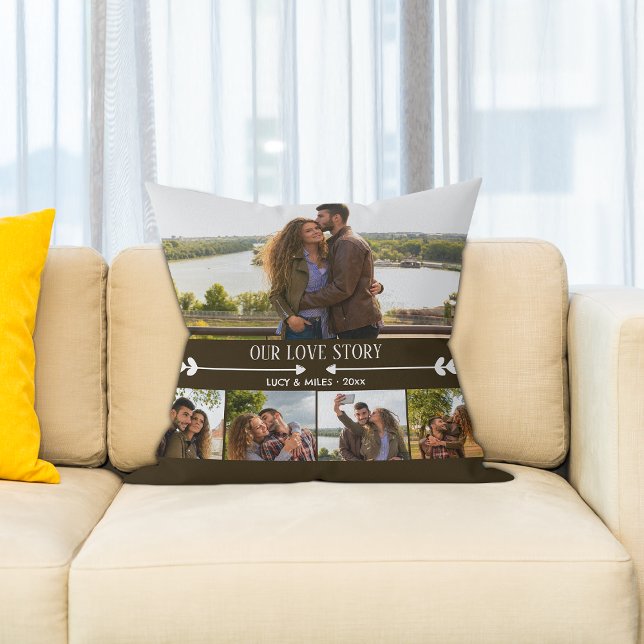 Custom Collage Foto Romantic Throw Pillow Kissen (Von Creator hochgeladen)