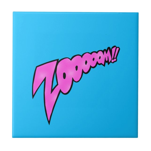 Custom Color Ceramic Tile - Speech Bubbles Zooooom Fliese (Vorderseite)