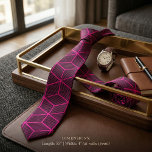 Custom Color Geometric 3D Cube Pattern Krawatte<br><div class="desc">Make a bold, modern statement with this eye-catching 3D geometric necktie featuring an intricate repeating isometric cube pattern. The sharp lines and optical-illusion depth create a striking visual effect that looks different from every angle. Shown here with a vibrant pink background, but fully customizable – simply pick any background color...</div>