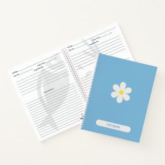 Custom Color Minimalist Daisy Recipe Journal Notizbuch