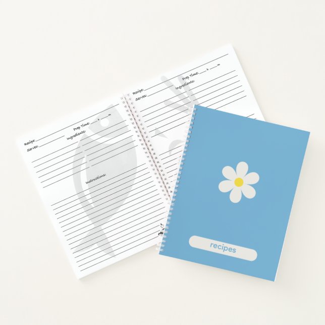 Custom Color Minimalist Daisy Recipe Journal Notizbuch (Innenseite)