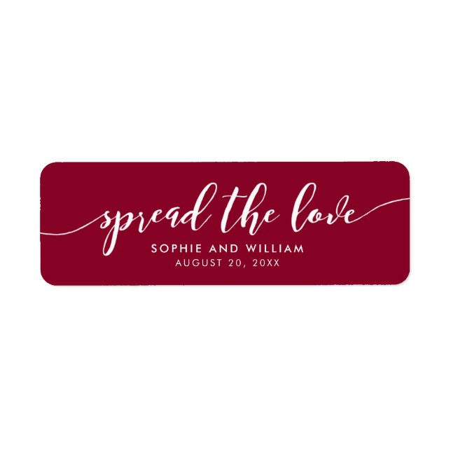 Custom Color Relax Script Spread the Love Wedding (Vorne)