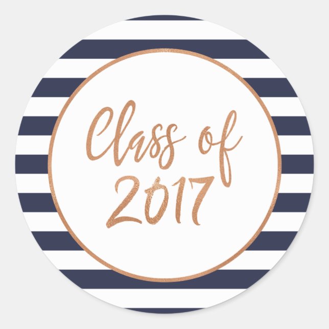 Custom Color Stripes Class of 2017 Stickers (Vorderseite)