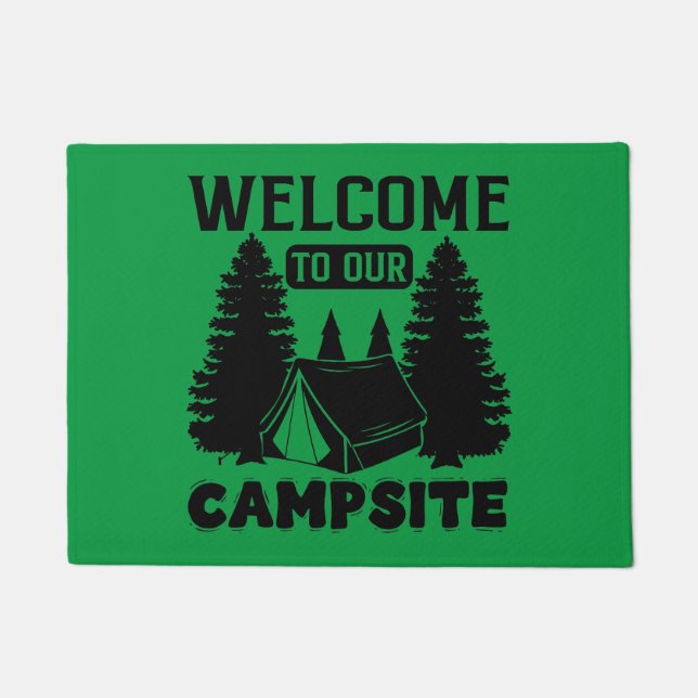CUSTOM COLOR Willkommen auf unserem Campingplatz Fußmatte (Vorderseite)