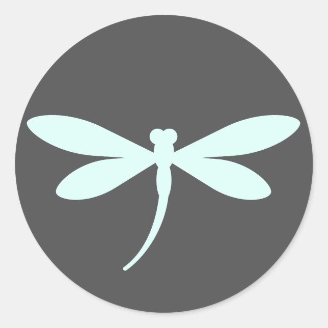 Custom Colored Dragonfly Stickers mit/Dark Gray BG (Vorderseite)
