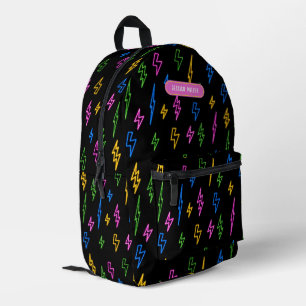 Custom Colorful 80er Retro Neon Blitzschule Bedruckter Rucksack