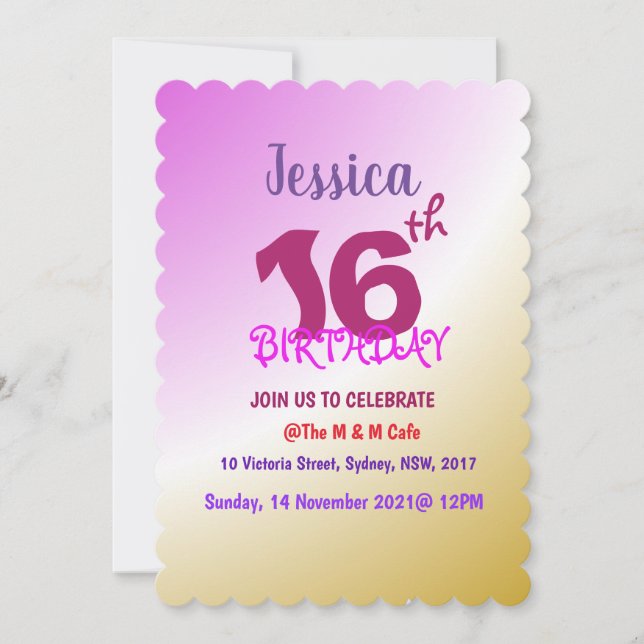 Custom Colorful Birthday Einladungskarte (Vorderseite)
