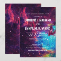 Custom Colorful Galaxy Hochzeit Probe Dinner