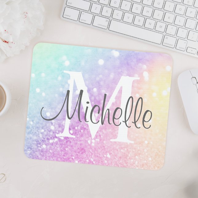 Custom Colorful Glitzer Iridescent Elegante Mousepad (Von Creator hochgeladen)
