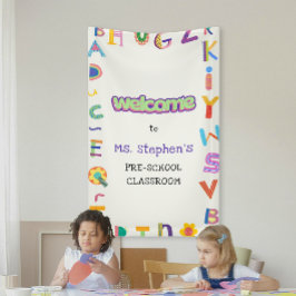 Custom Colorful Letter Welcome Teacher's Class Roo Banner