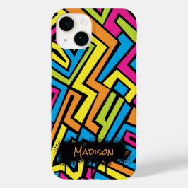 Custom Colorful Neon Graffiti Street Art Muster Case-Mate iPhone 14 Hülle