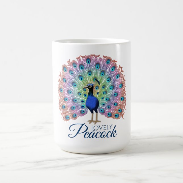 Custom Colorful Peacock Kaffeetasse (Mittel)