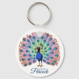 Custom Colorful Peacock Schlüsselanhänger