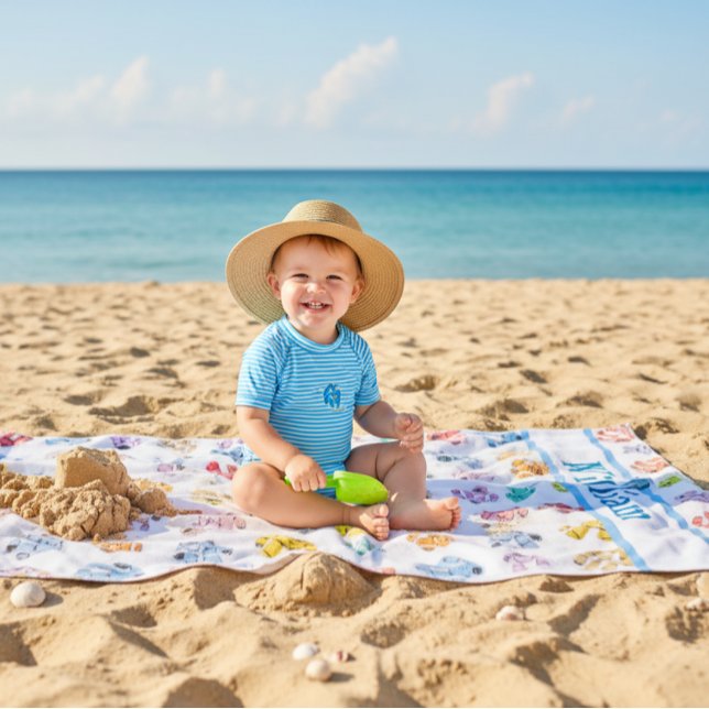 Custom Colorful Robots Beach Towel Strandtuch (Von Creator hochgeladen)