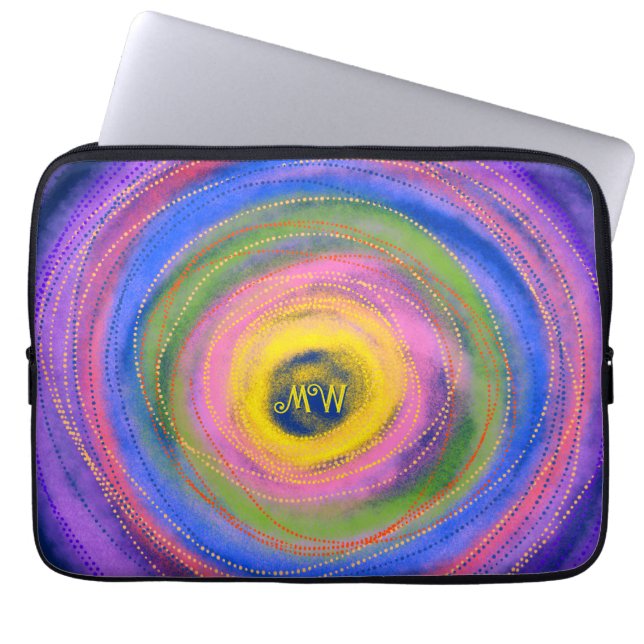 Custom Colorful vibrant Mandala Circles    Laptopschutzhülle (Vorderseite)