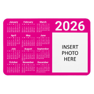 Custom Colors & Custom Photo 2026 Calendar Magnet