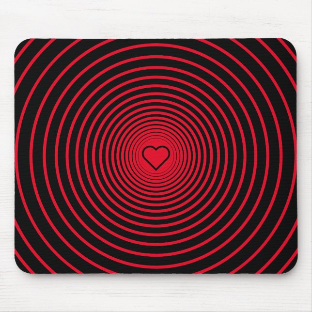 Custom Colors Mouse Pad with Heart - Red Black Mousepad (Vorne)