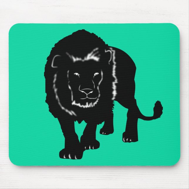 Custom Colors Mouse Pad with Lion - Green Mousepad (Vorne)