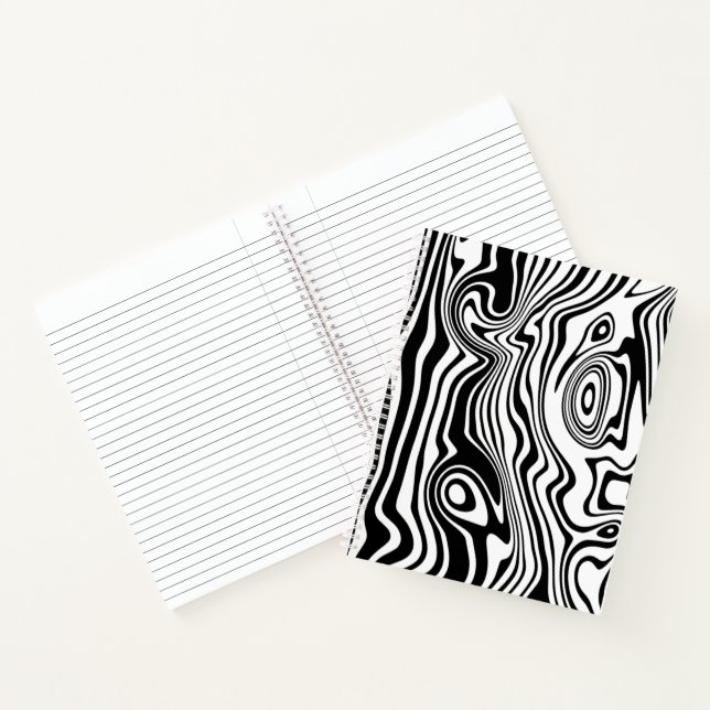 Custom Colors Notebook mit Abstrakten Waves Notizbuch (Innenseite)