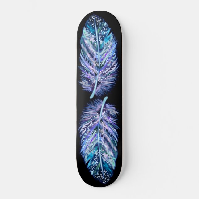 Custom Colors Skateboard - Schöne Federn (Vorderseite)
