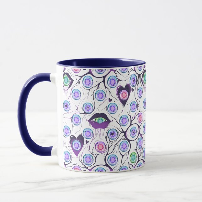 Custom Combo Mug with Unique Eye and Heart Design (Gauche)