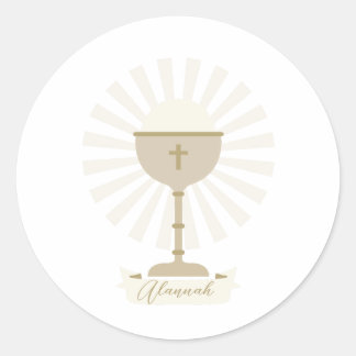 Custom Communion Gold Chalice Runder Aufkleber