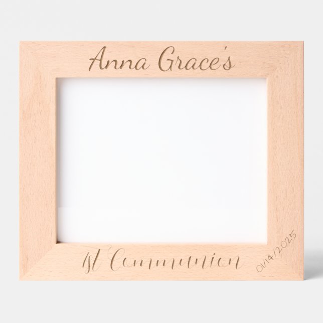 Custom Communion, Taufe, Minimalistisch, 10x8" Geätzte Rahmen (Vorderseite)
