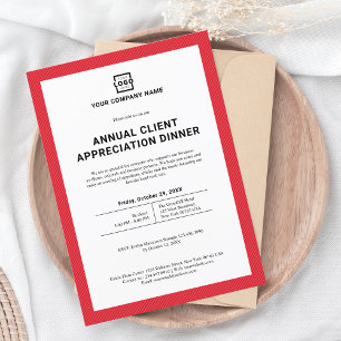 Custom Company Business Corporate Event Party Red Einladung