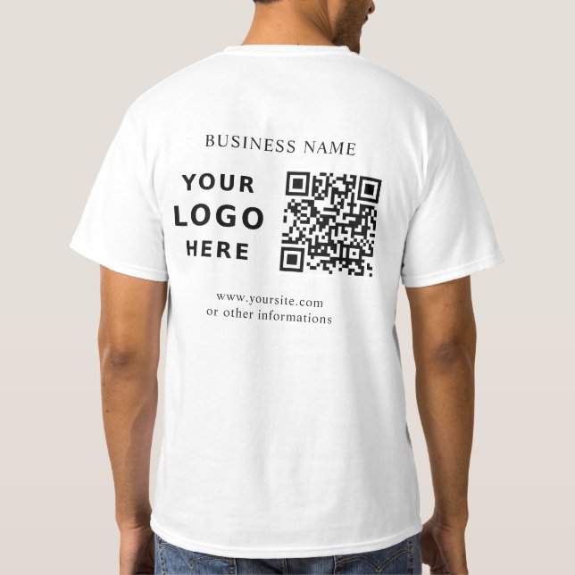 Custom Company Business Logo and QR Code T-Shirt (Rückseite)