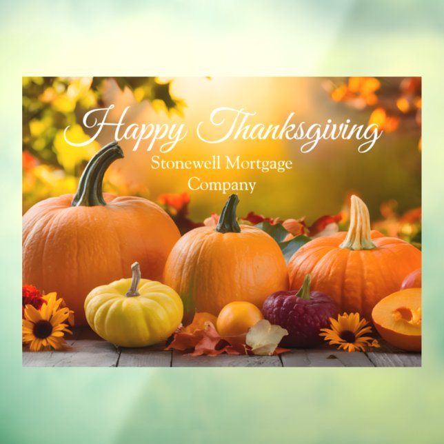 Custom Company Erntedank Pumpkin Marketing Fensteraufkleber (Blatt 3)