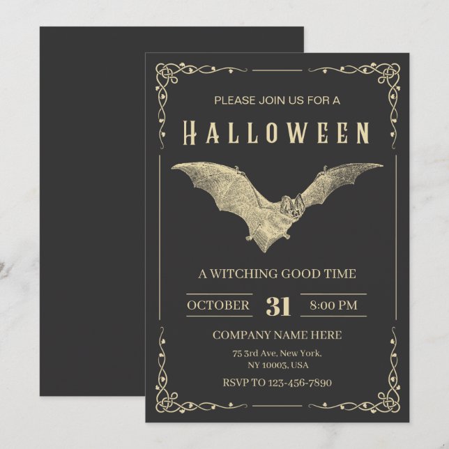 Custom Company Halloween Party Einladung (Vorne/Hinten)