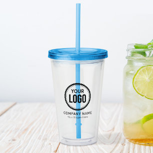 Custom Company Logo And Slogan With Promotional Acryltrinkbecher
