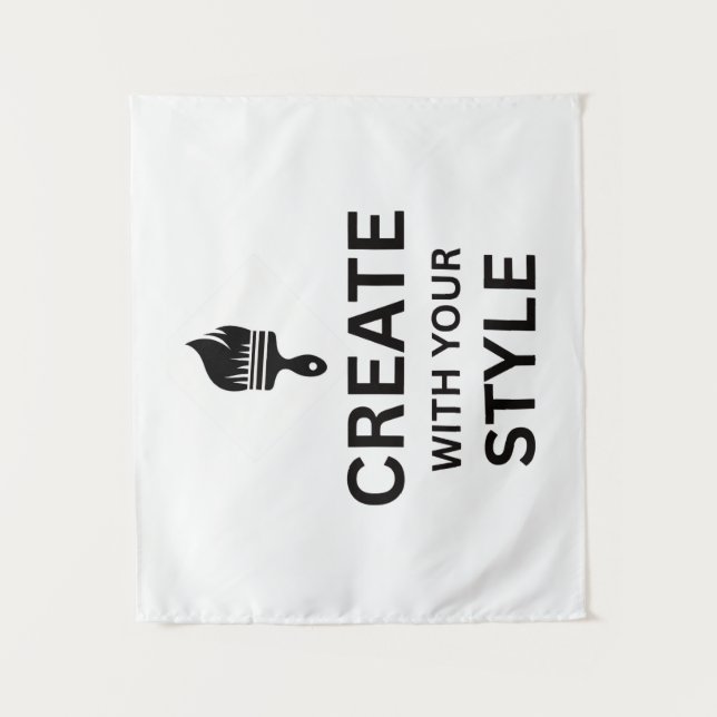 Custom Company Logo Personalized Wall Tapestry Wandteppich (Vorderseite)