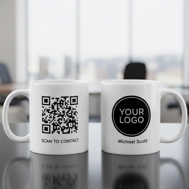 Custom Company Logo & Professional Employee Name  Kaffeetasse (Von Creator hochgeladen)