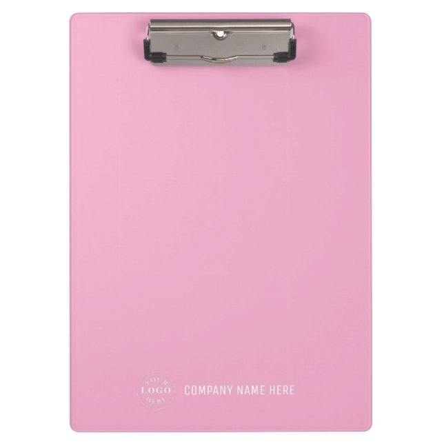 Custom Company Logo Professional Office Light Pink Klemmbrett (Vorderseite)