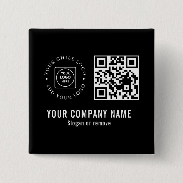 Custom Company Logo QR Code Minimalist Design Button (Vorderseite)