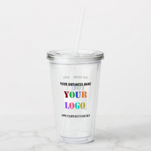 Custom Company Logo Text Business Acryltrinkbecher