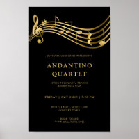 Custom Concert Poster Template Music Notes