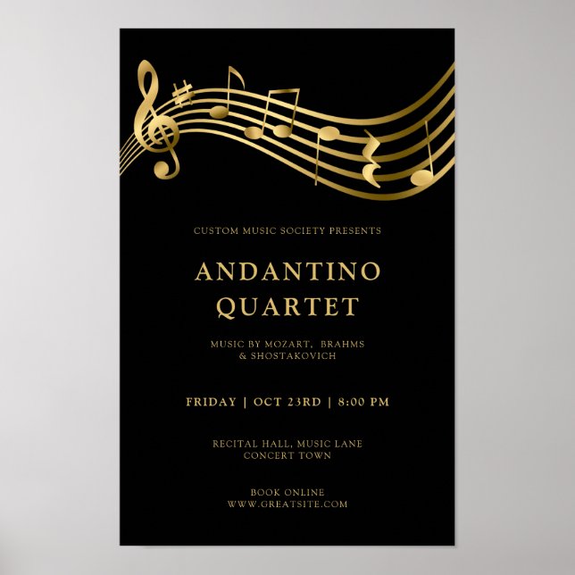 Custom Concert Poster Template Music Notes (Vorne)