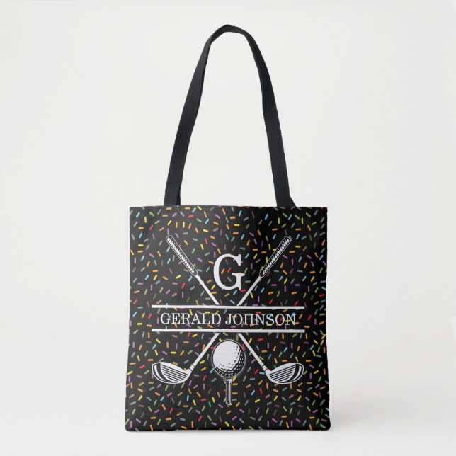 Custom Confetti Golf Monogram Design Tasche (Vorderseite)