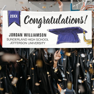 Custom Congrats Graduation Cap Class of 20XX Banner