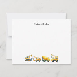 Custom Construction Trucks Note Card Mitteilungskarte
