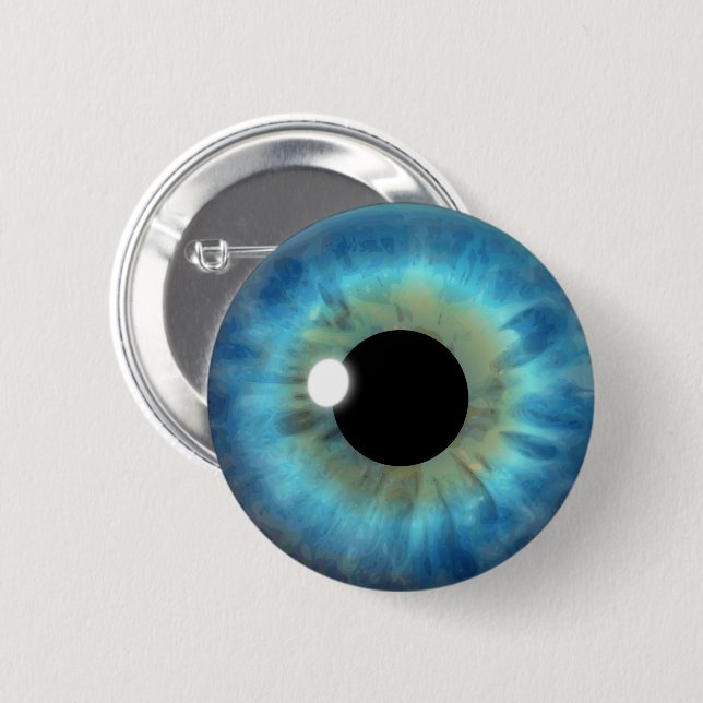 Custom Cool Blue Eye Iris Eyeball Fun Round Button (Vorne & Hinten)