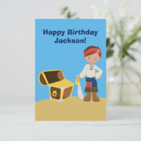 Custom Cool Pirate Boy Kinder glücklich Geburtstag