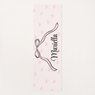 Custom Coquette Pink Bow Personal Yogamatte