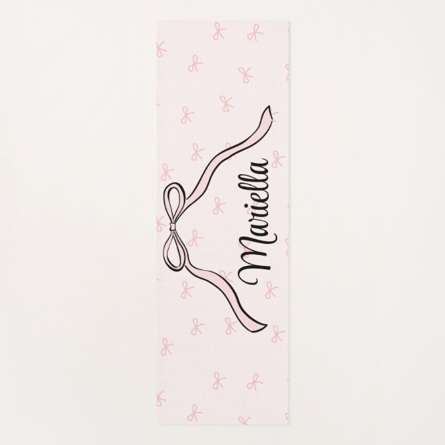 Custom Coquette Pink Bow Personal Yogamatte (Vorderseite)