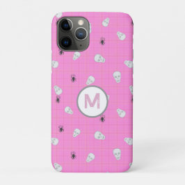 Custom Coquette Pink Kariert Halloween Skulls Case-Mate iPhone Hülle