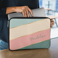 Custom Coral Blush Mint Green Elfenbein Strip Art