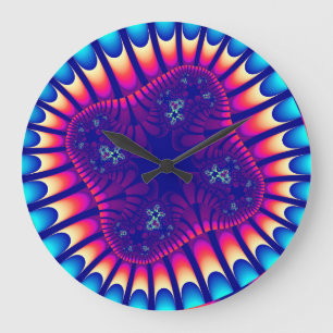Custom Coral Sea Blume Large Wall Clock Große Wanduhr
