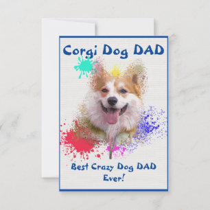 Custom Corgi Papi Dog Bester Crazy Dog Vater Dankeskarte